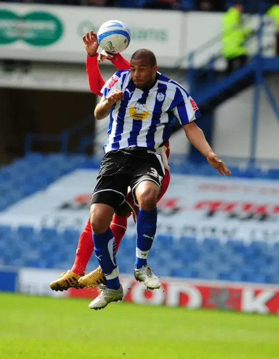Framed Print : Challenge in the Sky: Soares vs. Campbell-Ryce - Sheffield Wednesday vs. Bristol City, Championship 2010