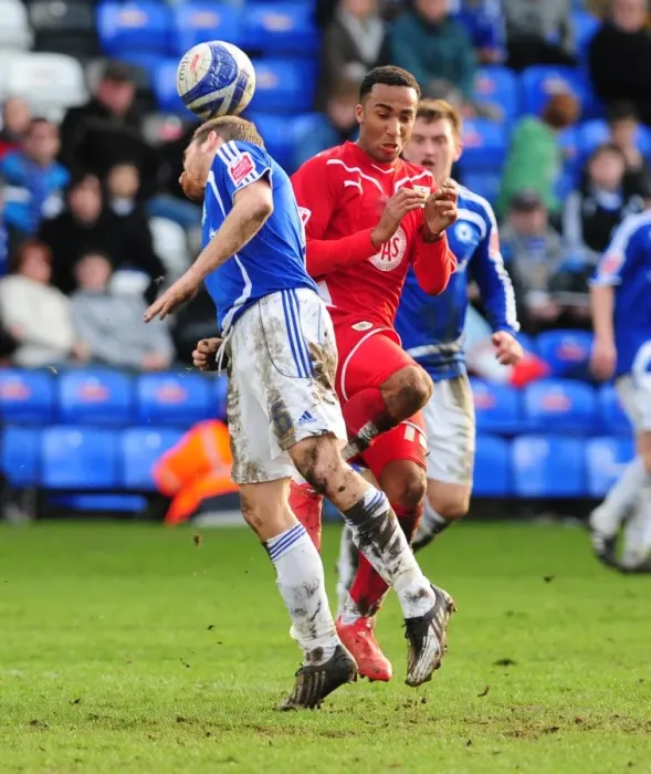 Framed Print : Challenge for Supremacy: Maynard vs. Lee in Peterborough v Bristol City Football Clash Framed Print : Challenge for Supremacy: Maynard vs. Lee in Peterborough v Bristol City Football Clash