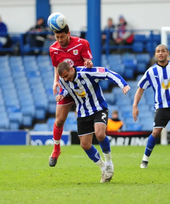 Framed Print : Challenging for Aerial Supremacy: Nyatanga vs. Tudgay in Sheffield Wednesday vs. Bristol City Championship Clash (05 / 04 / 2010) Framed Print : Challenging for Aerial Supremacy: Nyatanga vs. Tudgay in Sheffield Wednesday vs. Bristol City Championship Clash (05 / 04 / 2010)