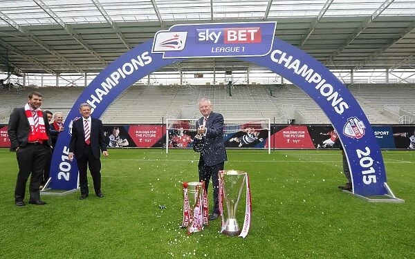 Champagne Moment: Steve Lansdown Celebrates Promotion with Bristol City