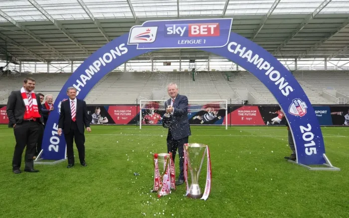 Framed Print : Champagne Moment: Steve Lansdown Celebrates Promotion with Bristol City Framed Print : Champagne Moment: Steve Lansdown Celebrates Promotion with Bristol City