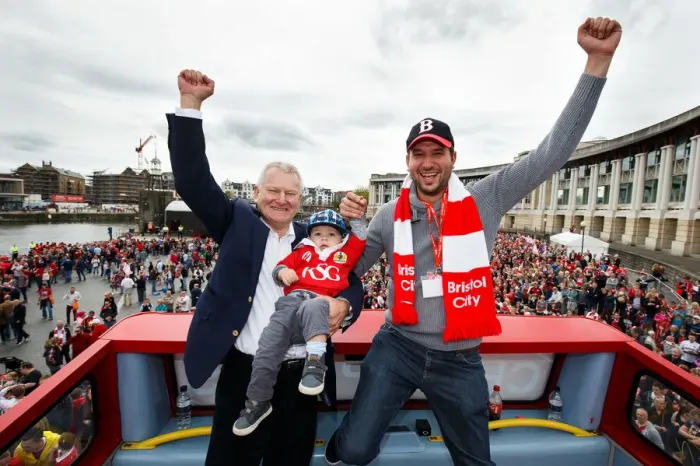 Framed Print : Champions Triumph: Steve Lansdown and Family Amidst Thousands of Ecstatic Fans - Bristol City FC's Victory Parade Framed Print : Champions Triumph: Steve Lansdown and Family Amidst Thousands of Ecstatic Fans - Bristol City FC's Victory Parade