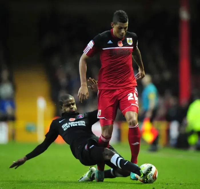 Framed Print : Championship Clash: Briggs Fouls by Pritchard at Ashton Gate