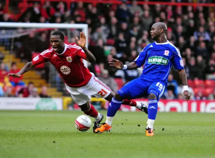 Framed Print : Championship Clash: Leroy Lita Fouls Kalifa Cisse (Bristol City vs Middlesbrough, 15 / 01 / 2011) Framed Print : Championship Clash: Leroy Lita Fouls Kalifa Cisse (Bristol City vs Middlesbrough, 15 / 01 / 2011)