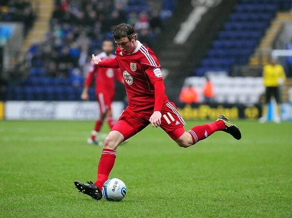 Championship Clash: Martyn Woolford of Bristol City Faces Off Against Preston North End at Deepdale Stadium (05 / 02 / 2011)