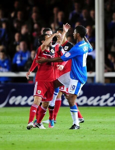 Championship Clash: Temperatures Rise Between Peterborough and Bristol City Players