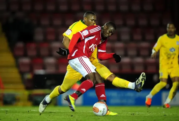 Framed Print : Championship Showdown: Bolasie vs Dikgacoi Battle - Bristol City's Yannick Bolasie Clashes with Kagisho Dikgacoi of Crystal Palace, 14 / 02 / 2012 Framed Print : Championship Showdown: Bolasie vs Dikgacoi Battle - Bristol City's Yannick Bolasie Clashes with Kagisho Dikgacoi of Crystal Palace, 14 / 02 / 2012