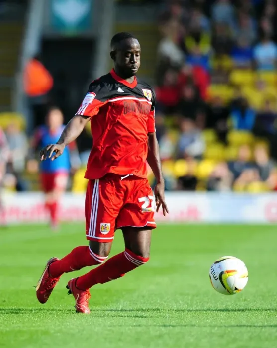 Framed Print : Championship Showdown: Albert Adomah of Bristol City vs. Watford, September 2012 Framed Print : Championship Showdown: Albert Adomah of Bristol City vs. Watford, September 2012