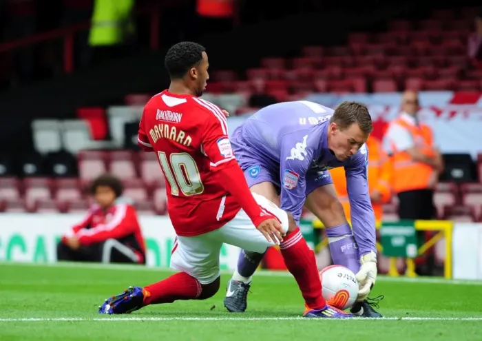 Framed Print : Championship Showdown: Ashdown Denies Maynard as Portsmouth Edge Past Bristol City, 2008-11 Framed Print : Championship Showdown: Ashdown Denies Maynard as Portsmouth Edge Past Bristol City, 2008-11
