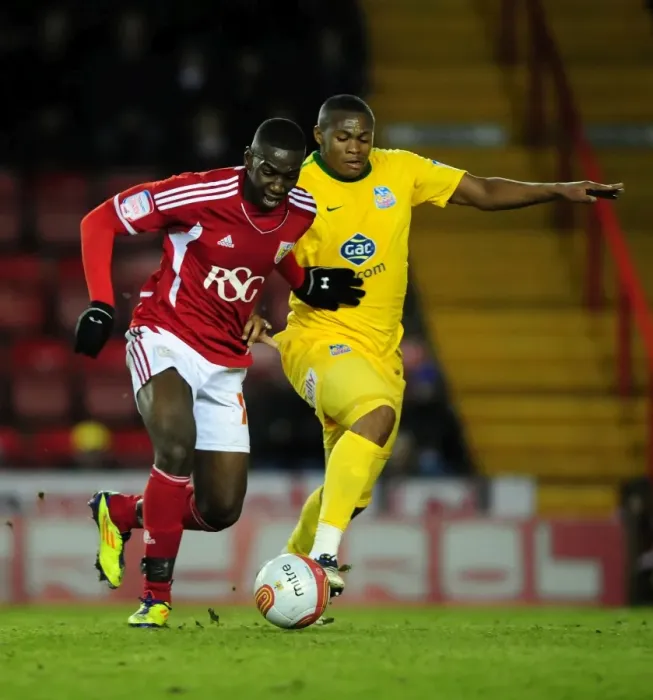 Framed Print : Championship Showdown: Bolasie vs. Dikgacoi - Intense Rivalry Between Bristol City's Yannick Bolasie and Crystal Palace's Kagisho Dikgacoi (14 / 02 / 2012) Framed Print : Championship Showdown: Bolasie vs. Dikgacoi - Intense Rivalry Between Bristol City's Yannick Bolasie and Crystal Palace's Kagisho Dikgacoi (14 / 02 / 2012)