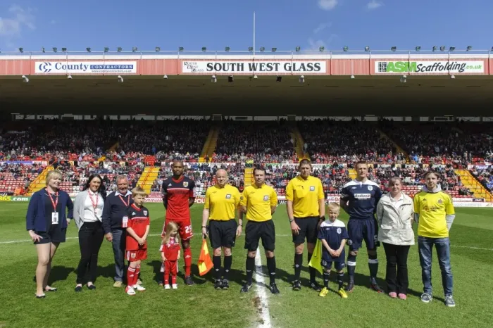 Framed Print : Championship Showdown: Captains, Mascots, and Officials Unite at Ashton Gate