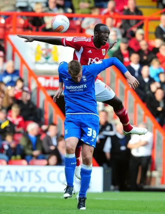Framed Print : Championship Showdown: Damion Stewart vs. Chris Wood - High Ball Battle at Ashton Gate, 23rd October 2011 (Bristol City vs. Birmingham City) Framed Print : Championship Showdown: Damion Stewart vs. Chris Wood - High Ball Battle at Ashton Gate, 23rd October 2011 (Bristol City vs. Birmingham City)