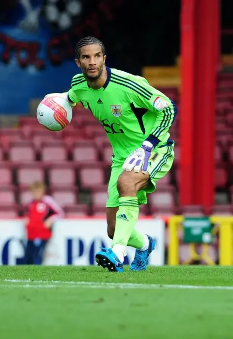 Framed Print : Championship Showdown: David James in Action - Bristol City vs. West Brom, July 30, 2011 (Football: Bristol City's Goalkeeper Battles it Out against West Bromwich Albion)