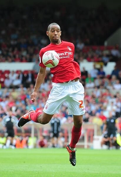 Championship Showdown: Dexter Blackstock in Action for Nottingham Forest against Bristol City at The City Ground