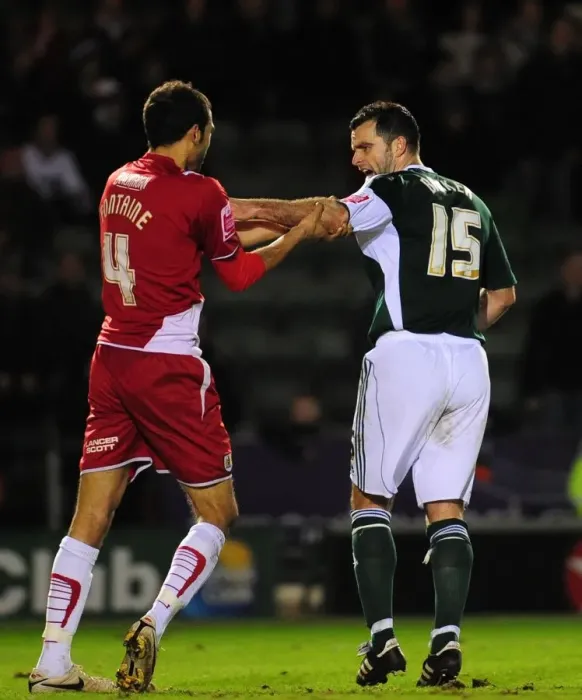 Framed Print : Championship Showdown: Fontaine vs. Barker - A Battle Between Bristol City and Plymouth Argyle Framed Print : Championship Showdown: Fontaine vs. Barker - A Battle Between Bristol City and Plymouth Argyle