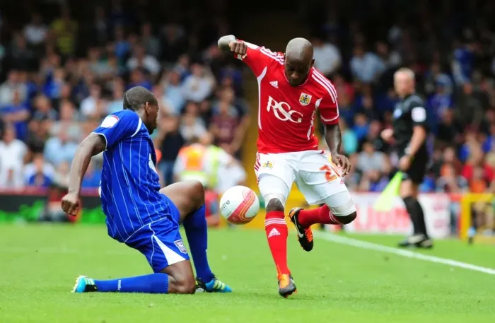 Framed Print : Championship Showdown: Jay Emmanuel-Thomas vs. Jamal Campbell-Ryce - Bristol City vs. Ipswich Town, 2011
