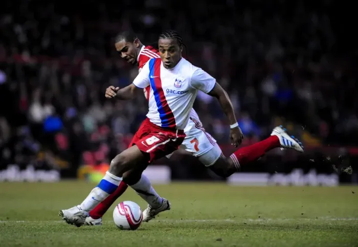 Framed Print : Championship Showdown: Marvin Elliott vs. Neil Danns - A Football Rivalry at Ashton Gate (Bristol City vs. Crystal Palace, December 2010)