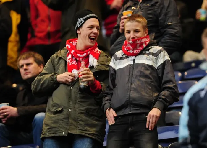 Framed Print : Championship Showdown: Passionate Bristol City Fans at Preston North End (05 / 02 / 2011)