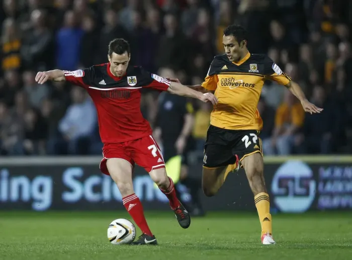 Framed Print : Championship Showdown: Sam Baldock vs. Ahmed Elmohamady, 2013 - A Football Rivalry at Hull's KC Stadium