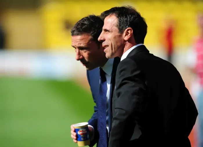 Framed Print : Championship Showdown: Zola and McInnes Pre-Game Chat - Watford v Bristol City, 2012