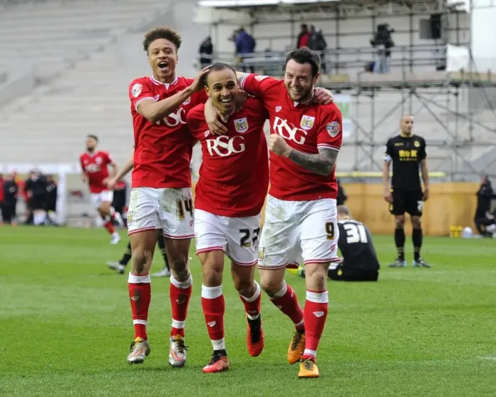 Framed Print : Championship Triumph: Emotional Reaction of Odemwingie, Reid, and Tomlin (Bristol City vs. Bolton Wanderers, 19-03-2016)