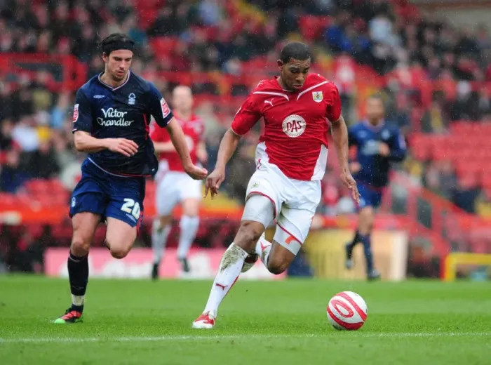 Framed Print : Chasing Championship Glory: Elliott vs. Boyd's Riveting Rivalry at Ashton Gate - Bristol City vs. Nottingham Forest (2010)
