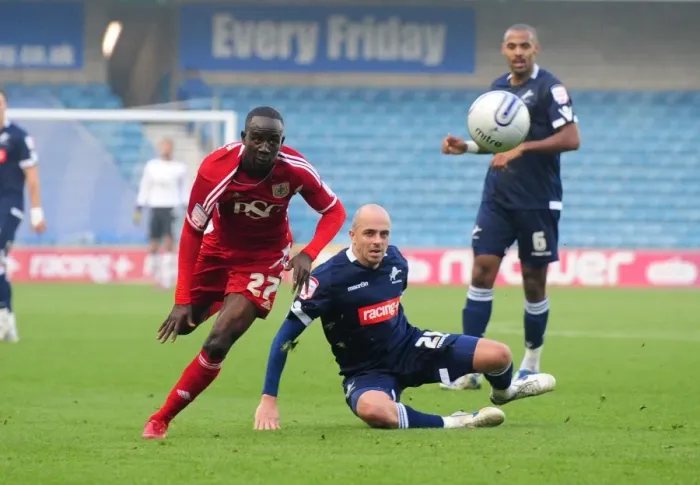 Framed Print : Chasing the Win: Albert Adomah of Bristol City Pursues Loose Ball vs. Millwall in 2011 Championship Match Framed Print : Chasing the Win: Albert Adomah of Bristol City Pursues Loose Ball vs. Millwall in 2011 Championship Match