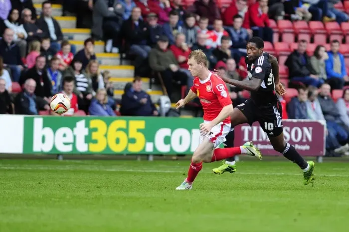 Framed Print : Chasing the Win: Jay Emmanuel-Thomas in Pursuit at Crewe's Alexandra Stadium Framed Print : Chasing the Win: Jay Emmanuel-Thomas in Pursuit at Crewe's Alexandra Stadium