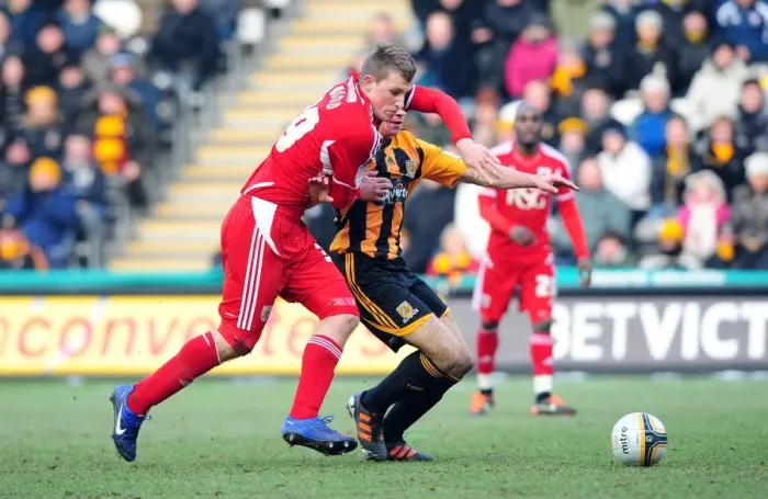 Framed Print : Chris Wood vs. James Chester: Battle for Supremacy in Hull City vs. Bristol City Championship Clash - 11 / 02 / 2012 Framed Print : Chris Wood vs. James Chester: Battle for Supremacy in Hull City vs. Bristol City Championship Clash - 11 / 02 / 2012