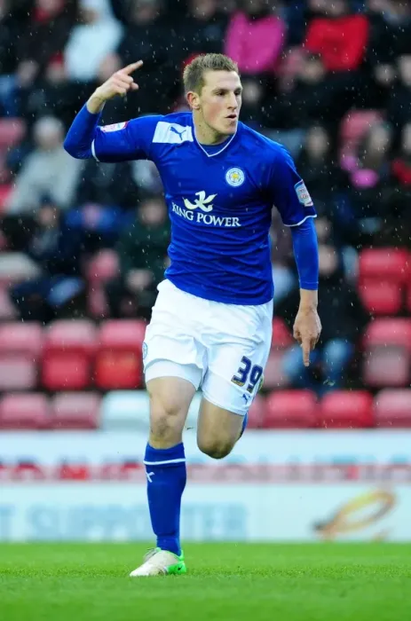 Framed Print : Chris Wood's Goal Celebration: Bristol City vs. Leicester City, January 12, 2013