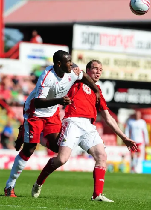 Framed Print : Clash at Ashton Gate: David Clarkson vs Wes Morgan in Bristol City vs Nottingham Forest Championship Match, 25 / 04 / 2011