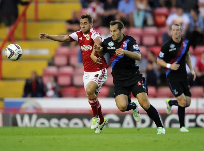 Framed Print : Clash of the Championship Titans: Bristol City vs. Crystal Palace (August 27, 2013)