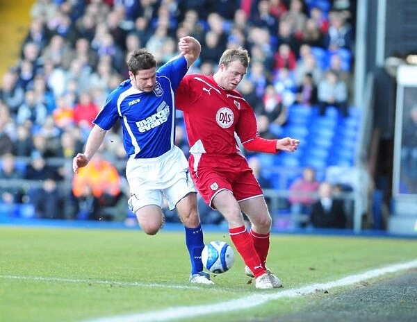 Clash of the Davids: Intense Rivalry between David Clarkson and David Norris in Ipswich Town vs. Bristol City Football Match