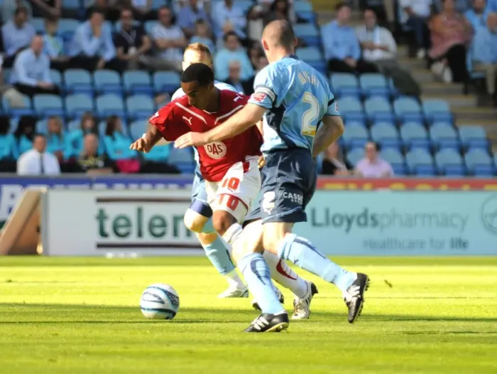 Framed Print : Clash of the First Teams: Coventry City vs. Bristol City - A Season Highlight (09-10)