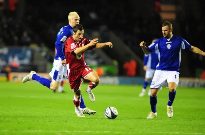 Framed Print : Clash of the First Teams: Leicester City vs. Bristol City - Season 09-10 Framed Print : Clash of the First Teams: Leicester City vs. Bristol City - Season 09-10
