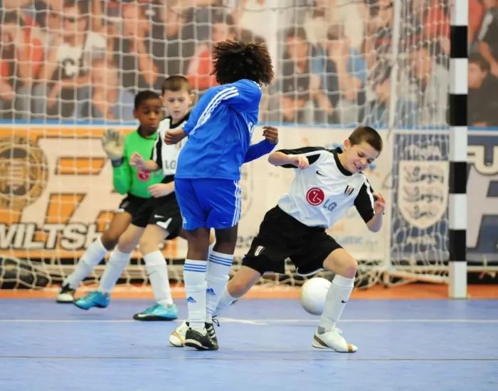 Framed Print : Clash of Football Titans: Chelsea vs. Bristol City FC - 09-10 Academy Futsal Tournament Highlights