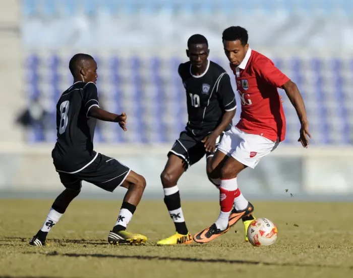 Framed Print : Clash in Gaborone: Korey Smith vs Extension Gunners Defenders Framed Print : Clash in Gaborone: Korey Smith vs Extension Gunners Defenders
