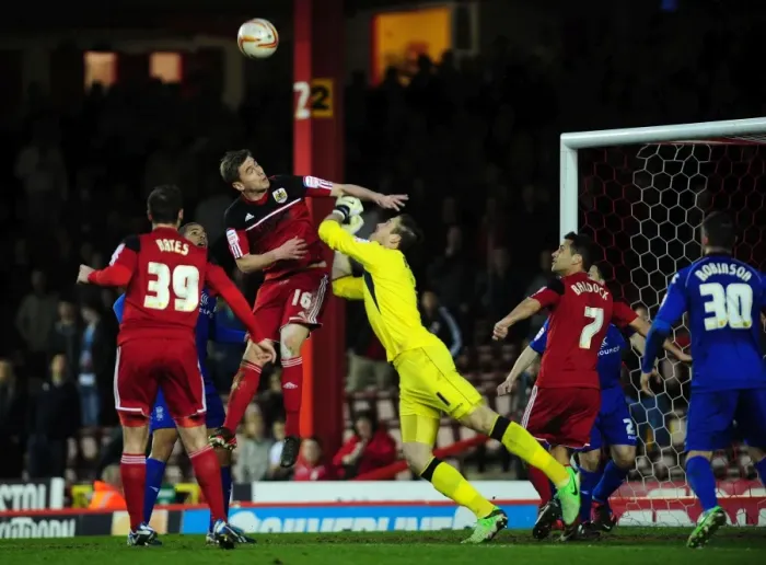 Framed Print : Clash at the Gate: Davies and Butland Battle for Corner Supremacy - Bristol City vs Birmingham City, 2013 Framed Print : Clash at the Gate: Davies and Butland Battle for Corner Supremacy - Bristol City vs Birmingham City, 2013
