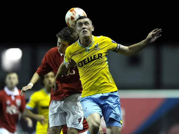 Framed Print : Clash at the Gate: Fry vs. Dymond - Bristol City U21s vs. Crystal Palace U21s Football Rivalry