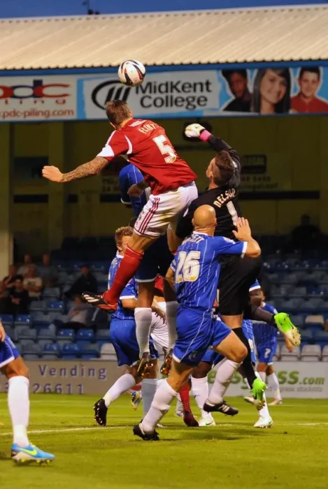 Framed Print : Clash of the Giants: Gillingham vs. Bristol City (August 6, 2013) Framed Print : Clash of the Giants: Gillingham vs. Bristol City (August 6, 2013)
