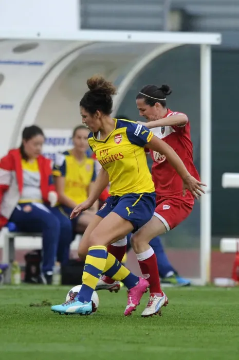 Framed Print : Clash on the Pitch: Casey Stoney vs. Natalia Sanchon - Bristol Academic vs. Arsenal Ladies, FA Womens Super League (2014) Framed Print : Clash on the Pitch: Casey Stoney vs. Natalia Sanchon - Bristol Academic vs. Arsenal Ladies, FA Womens Super League (2014)