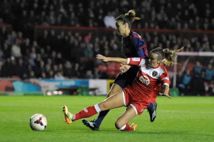 Framed Print : Clash of Stars: Harding vs. Serrano in Women's Champions League: Bristol Academy FC vs. FC Barcelona Framed Print : Clash of Stars: Harding vs. Serrano in Women's Champions League: Bristol Academy FC vs. FC Barcelona