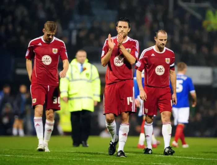 Framed Print : Cole Skuse Appreciates Bristol City Fans: Portsmouth vs. Bristol City Championship Match, September 2010 (Fratton Park) Framed Print : Cole Skuse Appreciates Bristol City Fans: Portsmouth vs. Bristol City Championship Match, September 2010 (Fratton Park)