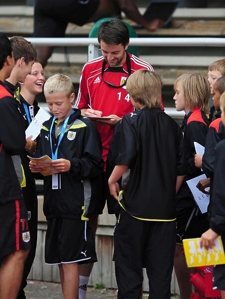 Cole Skuse of Bristol City Signing Autographs During Training