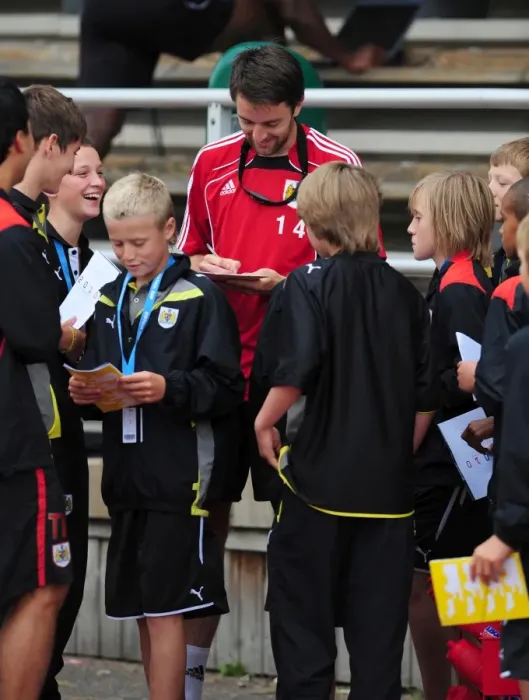 Framed Print : Cole Skuse of Bristol City Signing Autographs During Training