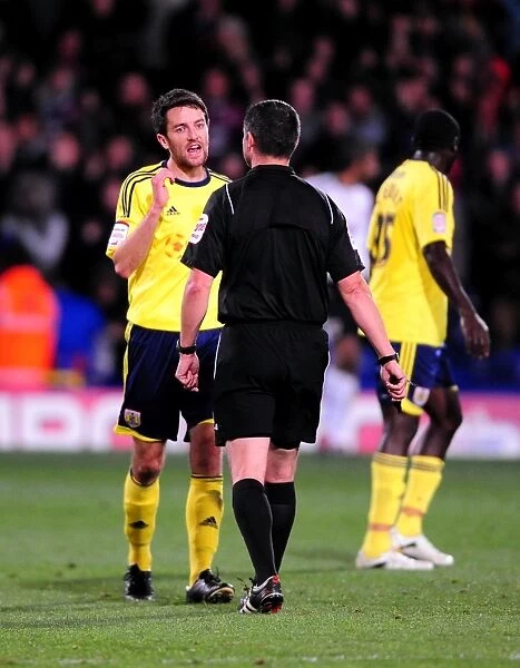 Cole Skuse Protests to Referee during Crystal Palace vs. Bristol City Championship Match, 15 / 10 / 2011