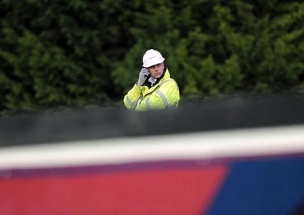 Contractor Taking a Break at Ashton Gate: Bristol City vs Leyton Orient, 2014