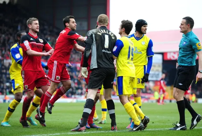 Framed Print : Controversial Penalty and Heated Confrontation: Greg Cunningham's Diving Incident Sparks Tension between Bristol City and Sheffield Wednesday Players Framed Print : Controversial Penalty and Heated Confrontation: Greg Cunningham's Diving Incident Sparks Tension between Bristol City and Sheffield Wednesday Players