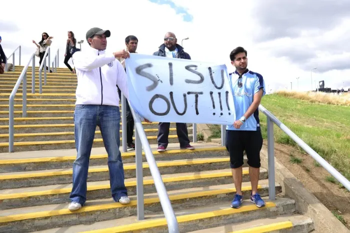 Framed Print : Coventry City Fans Protest Outside Sixfields Stadium During Coventry vs. Bristol City Match Framed Print : Coventry City Fans Protest Outside Sixfields Stadium During Coventry vs. Bristol City Match