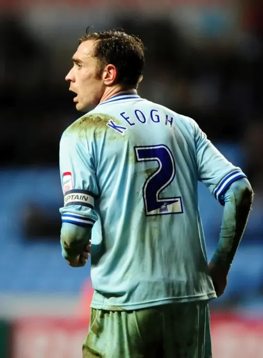 Framed Print : Coventry City vs. Bristol City: Richard Keogh in Championship Action at Ricoh Arena (December 26, 2011)